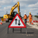 Premium Temporary Metal Road Sign - Two Way Traffic Sign 750mm Dia with Engineer Grade Retroreflective Face