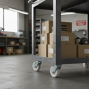 75mm Fixed Plate Castor with White Nylon Wheel - 100Kg Capacity