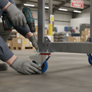 125mm Premium Braked Swivel Plate Castor with Elastic Nylon Centre