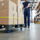 160mm Heavy Duty Swivel Bolt Hole Castor with Blue Elastic Nylon Centre