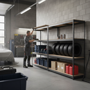 3x Premium Heavy Duty Garage Shelving - 2000mm High - 500kg Capacity - Grey