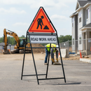 Premium 750mm Triangular Metal Sign Frame with Supplementary & Long Legs for Enhanced Visibility