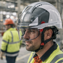 Industrial Safety Helmet – Vented White/Smoke – Dualswitch Chinstrap – Construction