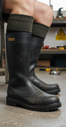 Premium Heavy Duty Men's Welly Socks - Full Terry Comfort Cushion with Reinforced Heels and Toes for Ultimate Comfort