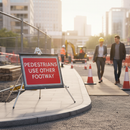 Premium Roll-Up Traffic Sign for Pedestrian Diversion - Durable, Compact, and Fully Compliant for Utility Works