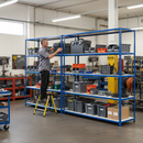 Heavy Duty Industrial Shelving - 1830mm High - 200kg Capacity - Melamine - Blue Finish