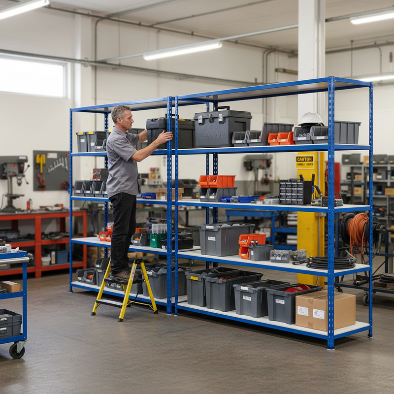 Heavy Duty Industrial Shelving - 1830mm High - 200kg Capacity - Melamine - Blue Finish