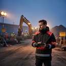 Professional Class 1 Hi-Vis Shell Jacket - Waterproof, Windproof, and Comfortable Fit with Detachable Hood