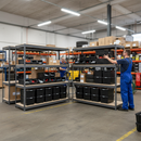 4x Premium Heavy Duty Shelving - 1600mm High - Grey with 12x 37L Plastic Storage Boxes