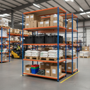 High-Performance Industrial Shelving - 3050mm High - 340kg Capacity - Chipboard - Blue & Orange