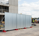 Premium Heavy Duty Steel Site Hoarding Anti-Trip Set with Ballast Load Trays, 2m High by 2.15m Wide for Safe Temporary Fencing
