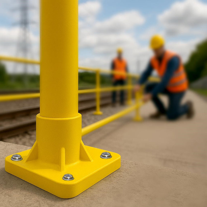 GRP Base Foot – Yellow Structural Clamp for 50mm Handrail Tube