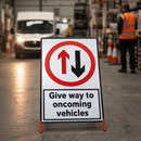 Fold-Up Road Sign – 900mm x 600mm – Reflective PVC – Work-Zone Use