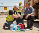 Premium Personal First Aid and Heat Stress Rehydration Kit with Assorted Medical Supplies and Hydration Solutions