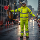Premium Hi Vis Yellow 3 Layer Bomber Jacket with Waterproof Features and Breathable Design for Industrial Use