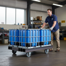 200mm Heavy Duty Fixed Plate Castor with Grey Elastic Rubber Tyre