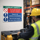 Forklift Safety Sign – 600mm x 450mm – Rigid Plastic – Warehouse & Factory Use