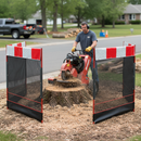 Premium Folding Debris Guard with Mesh Panels for Stump Grinding Safety and Visibility