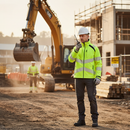 Premium Hi-Vis Yellow Softshell Jacket - Windproof, Water-Resistant with Multiple Pockets and Recycled Material