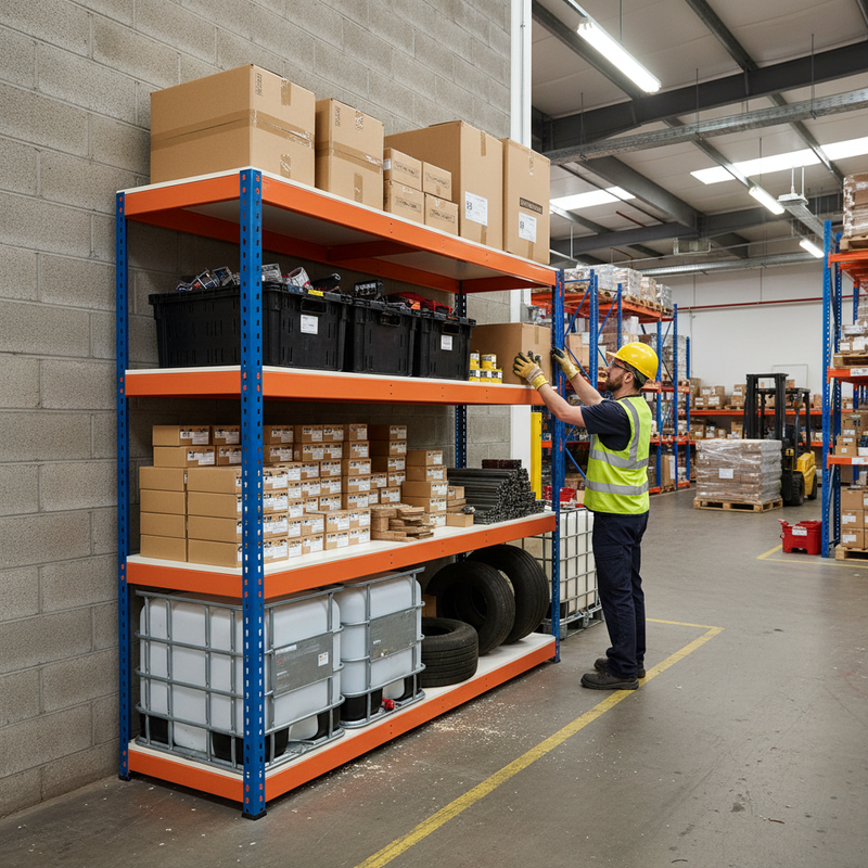 Heavy Duty Industrial Shelving - 2440mm High - 800kg Capacity - Melamine