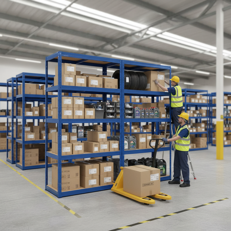 Premium Garage Shelving - 2130mm High - 200/280kg Load Capacity - Blue Finish