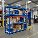 Premium Heavy Duty Industrial Shelving - 2440mm High - 400kg Load - Melamine - Blue