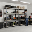 2x Heavy Duty Shelving Units - 2000mm High - Grey with 12x 37L Storage Boxes