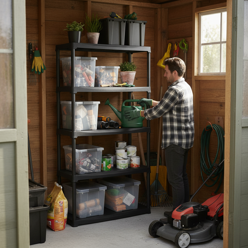 Heavy Duty Plastic Shed Shelving - 1760mm High - 20kg Capacity