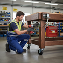 100mm Heavy Duty Braked Swivel Plate Castor with Elastic Nylon