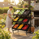 Premium Single Sided Mobile Fruit and Vegetable Display - 1200mm with Lockable Castors and Multiple Shelf Options