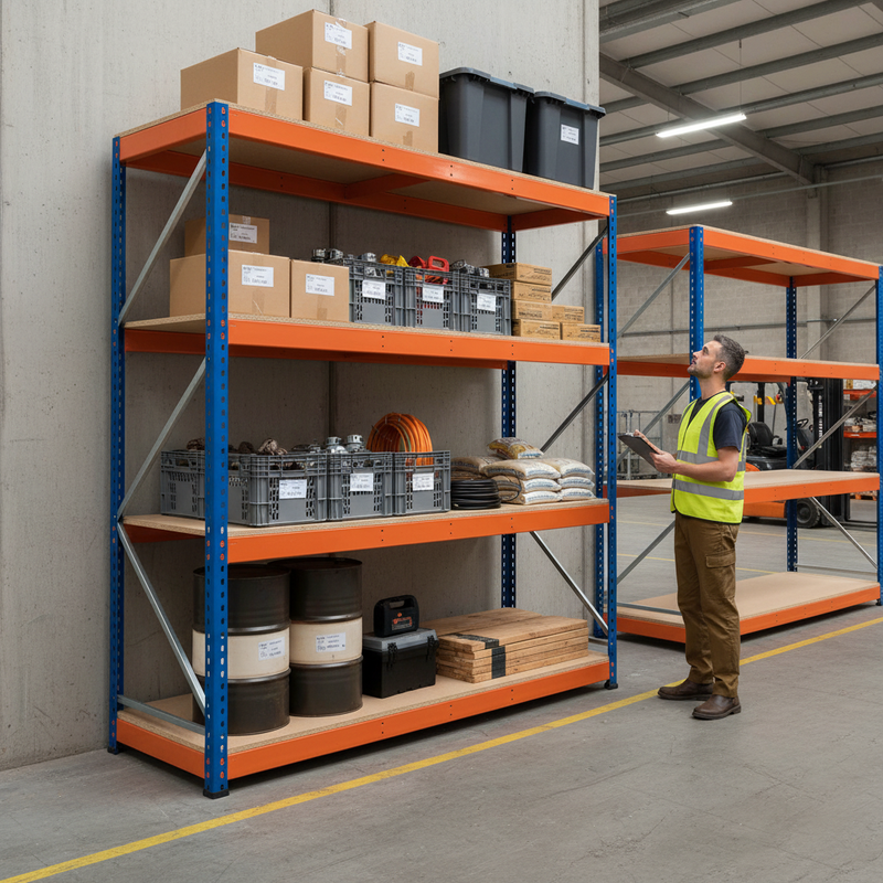Heavy Duty Industrial Shelving - 2440mm High - 400kg Capacity - Chipboard