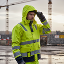 Premium High-Performance Hi-Vis Rain Jacket with Waterproof, Breathable Design and Multiple Pockets for Work Assignments