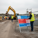 Premium Dry Wipe Information Board 1050x750mm - Customizable for Roadworks with Emergency Contact Features