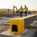 Premium Flexible Yellow Safety End Cap for Open Box Beam Barrier - Lightweight, Easy to Install, Ideal for Pedestrian Areas