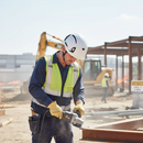 Premium Vented Ratchet Safety Helmet with Breakaway Harness and Interchangeable Front Panel
