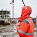 Premium Hi-Vis Red Hood - Waterproof and Breathable Workwear for Craftsmen and Industrial Workers