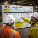 Magnetic Dry-Wipe Board – 1200mm x 1500mm – Aluminium Frame – Site Operations