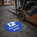 Forklift Parking Only Floor Graphic – 400mm Diameter – Polycarbonate – Industrial Use