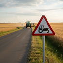 Premium Agricultural Vehicles Road Warning Sign - 553.1 for Low-Speed Tractor Crossings with Hazard Communication
