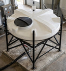 1500 Litre 45° Cone Tank, UV Polyethylene, 2in Drainage