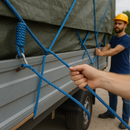 10mm Blue Polypropylene Lorry 3-Strand Rope 27m - Heavy Duty Truck Tie Down Rope