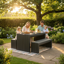 Premium Recycled Plastic Picnic Bench Table Set - Weatherproof, Durable, Comfortable Seating for Indoor and Outdoor Use