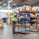 Premium Industrial Shelving - 2440mm High - 200kg Capacity - Steel Construction - Blue & Orange