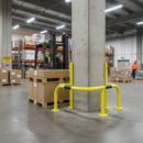 Heavy Duty Column Protector for Impact Resistance - Galvanised Steel with Reflective Bands for Enhanced Visibility