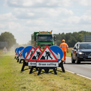 Premium Grass Cutting Safety Signage Package with Men at Work and Road Narrows Signs - Complete Kit for Roadside Safety