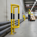 Premium Floor Mounted Drain Pipe Protector - Heavy Duty, Galvanised, Powder-Coated for Maximum Visibility and Protection