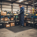 Premium Anti-Fatigue Matting 900mm x 2900mm with 18mm Thick Construction and Directional Drainage Grooves for Comfort and Safety