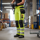 Premium Women's Hi-Visibility Trousers with 4-Way Stretch, Holster Pockets, and CORDURA Reinforcement for Comfort and Durability