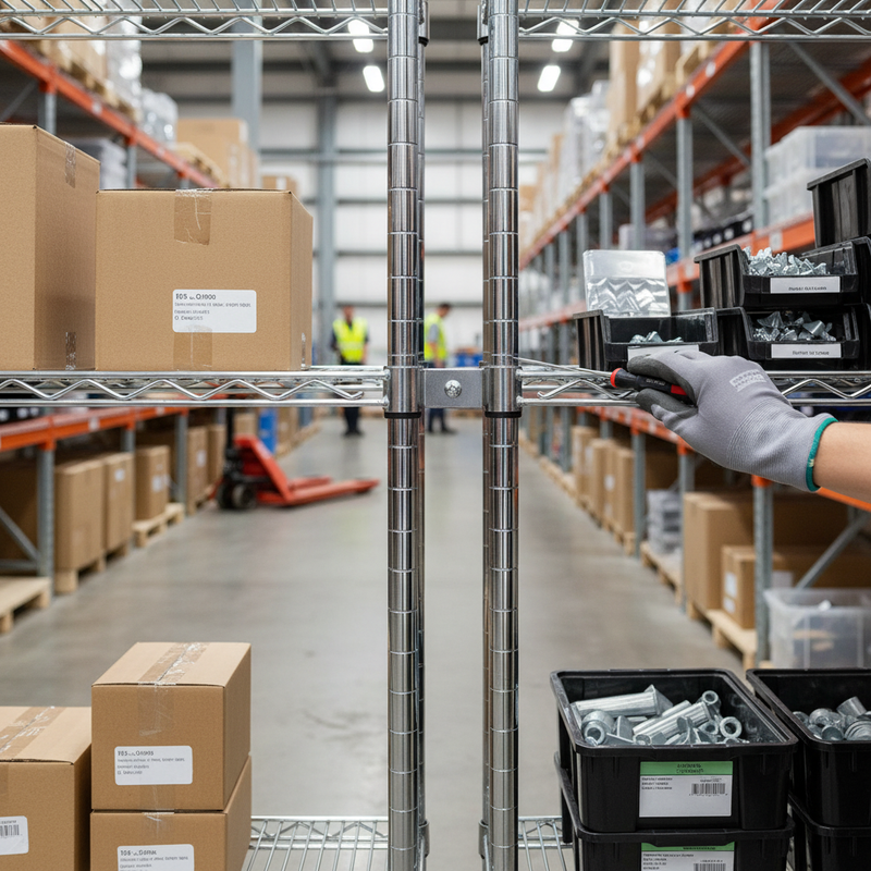 Premium Chrome Wire Shelving Bay Connectors - Pack of 2