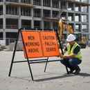 Premium Double-Sided Metal Temporary Road Sign Frame - 1050 x 750mm Heavy Duty Design for Informational Use